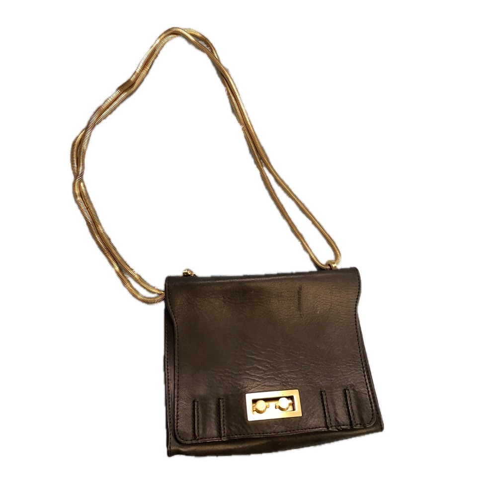 Other Stories Black‎ Leather Chain Strap Shoulder Bag Gold Hardware